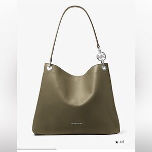 Michael Kors Olive Pebble Leather Christina Large Tote Shoulder Bag NWT